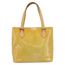 LOUIS VUITTON Monogram Vernis Houston Hand Bag Beige M91004 LV Auth ep14929A-13