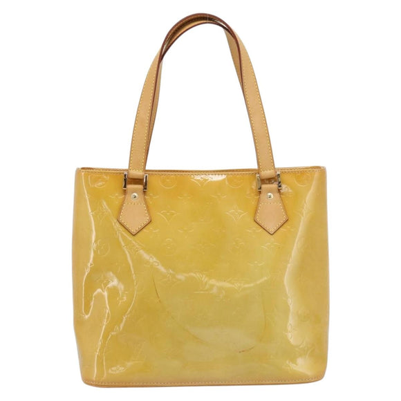 LOUIS VUITTON Monogram Vernis Houston Hand Bag Beige M91004 LV Auth ep14929A