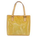 LOUIS VUITTON Monogram Vernis Houston Hand Bag Beige M91004 LV Auth ep14929A-2