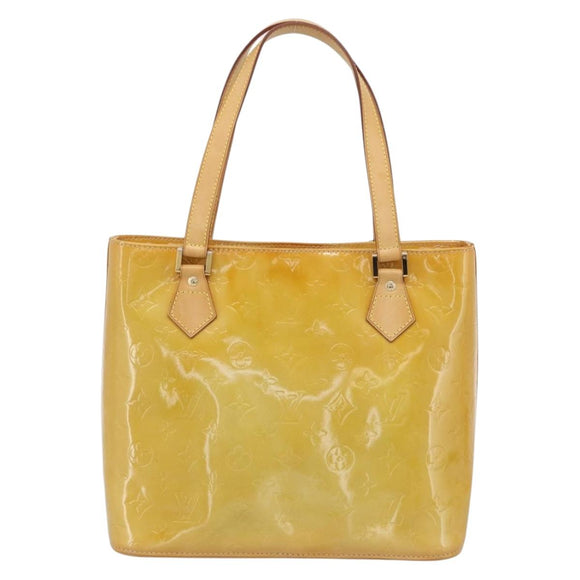 LOUIS VUITTON Monogram Vernis Houston Hand Bag Beige M91004 LV Auth ep14929A