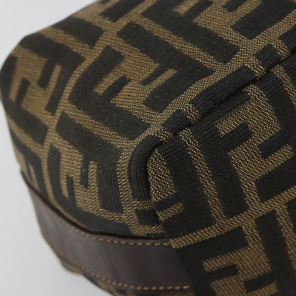 FENDI Zucca Canvas Pouch Black Brown Auth ep14930