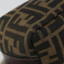 FENDI Zucca Canvas Pouch Black Brown Auth ep14930-16