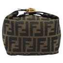 FENDI Zucca Canvas Pouch Black Brown Auth ep14930-13
