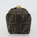 FENDI Zucca Canvas Pouch Black Brown Auth ep14930-3