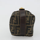 FENDI Zucca Canvas Pouch Black Brown Auth ep14930-4