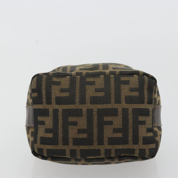 FENDI Zucca Canvas Pouch Black Brown Auth ep14930