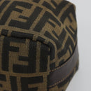 FENDI Zucca Canvas Pouch Black Brown Auth ep14930-8