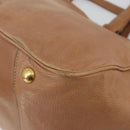 PRADA Hand Bag Leather 2way Brown Gold Auth ep14931A-16