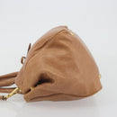 PRADA Hand Bag Leather 2way Brown Gold Auth ep14931A-4