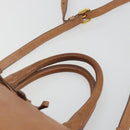 PRADA Hand Bag Leather 2way Brown Gold Auth ep14931A-8