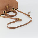 PRADA Hand Bag Leather 2way Brown Gold Auth ep14931A-9