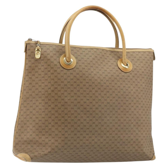 GUCCI Micro GG Supreme Tote Bag PVC Beige Gold 02 39 4868 Auth ep14936