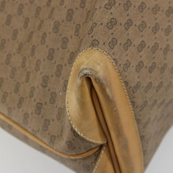 GUCCI Micro GG Supreme Tote Bag PVC Beige Gold 02 39 4868 Auth ep14936