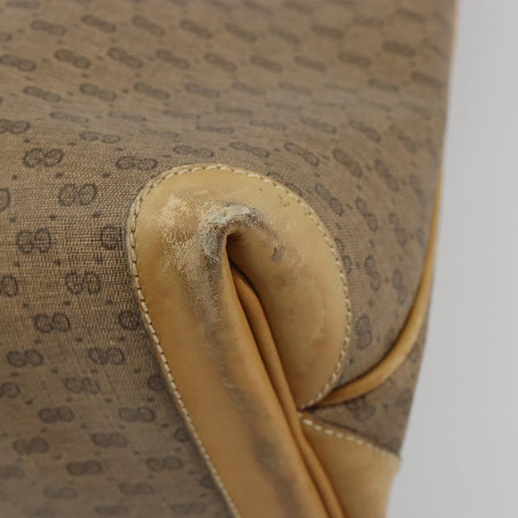 GUCCI Micro GG Supreme Tote Bag PVC Beige Gold 02 39 4868 Auth ep14936