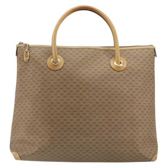 GUCCI Micro GG Supreme Tote Bag PVC Beige Gold 02 39 4868 Auth ep14936