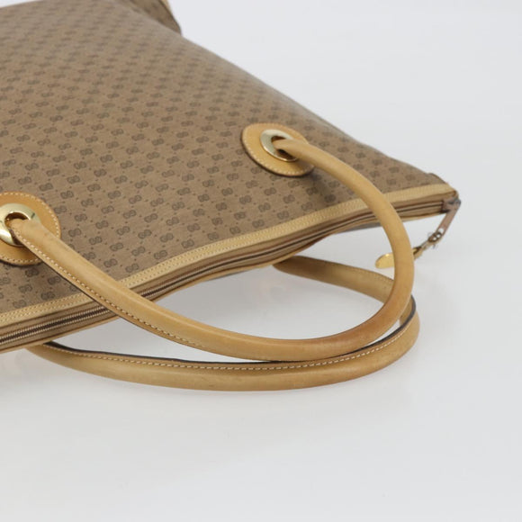 GUCCI Micro GG Supreme Tote Bag PVC Beige Gold 02 39 4868 Auth ep14936