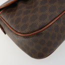 CELINE Macadam Canvas Shoulder Bag PVC Leather Brown Gold Auth ep14938-14