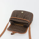 CELINE Macadam Canvas Shoulder Bag PVC Leather Brown Gold Auth ep14938-17
