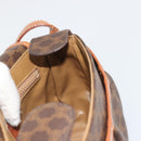 CELINE Macadam Canvas Shoulder Bag PVC Leather Brown Gold Auth ep14938-19