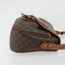 CELINE Macadam Canvas Shoulder Bag PVC Leather Brown Gold Auth ep14938-3