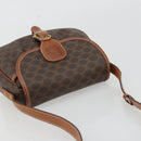 CELINE Macadam Canvas Shoulder Bag PVC Leather Brown Gold Auth ep14938-6