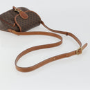 CELINE Macadam Canvas Shoulder Bag PVC Leather Brown Gold Auth ep14938-7