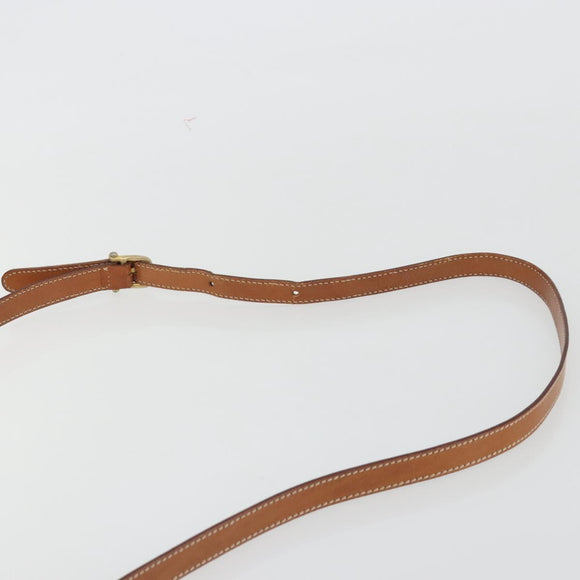 CELINE Macadam Canvas Shoulder Bag PVC Leather Brown Gold Auth ep14938