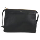 CELINE Trio Shoulder Bag Leather Black Gold Auth ep14940V-2