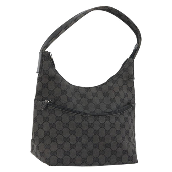 GUCCI GG Canvas Hand Bag Black Silver 001 3386 Auth ep14941