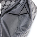 GUCCI GG Canvas Hand Bag Black Silver 001 3386 Auth ep14941-22
