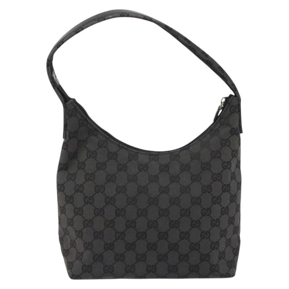 GUCCI GG Canvas Hand Bag Black Silver 001 3386 Auth ep14941