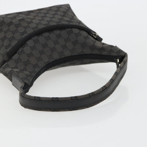 GUCCI GG Canvas Hand Bag Black Silver 001 3386 Auth ep14941