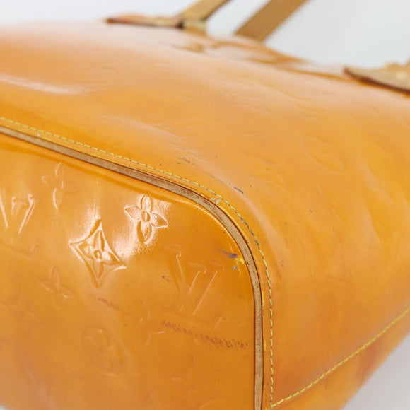 LOUIS VUITTON Monogram Vernis Houston Handtas Jaune M91121 LV Auth ep14944