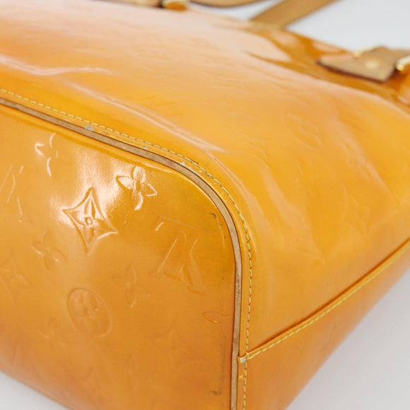 LOUIS VUITTON Monogram Vernis Houston Handtas Jaune M91121 LV Auth ep14944