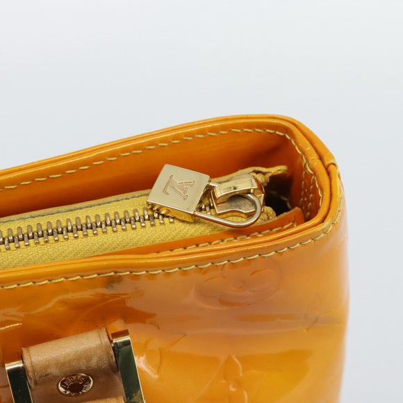 LOUIS VUITTON Monogram Vernis Houston Handtas Jaune M91121 LV Auth ep14944