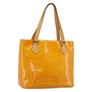 LOUIS VUITTON Monogram Vernis Houston Handtas Jaune M91121 LV Auth ep14944-1