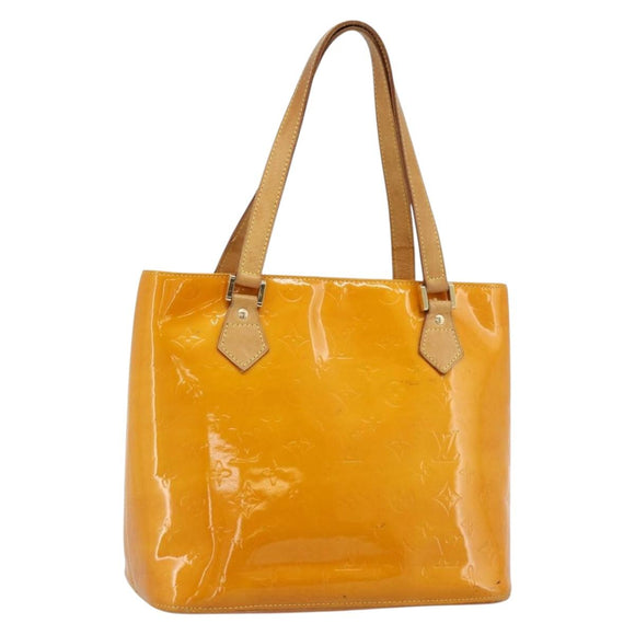 LOUIS VUITTON Monogram Vernis Houston Handtas Jaune M91121 LV Auth ep14944