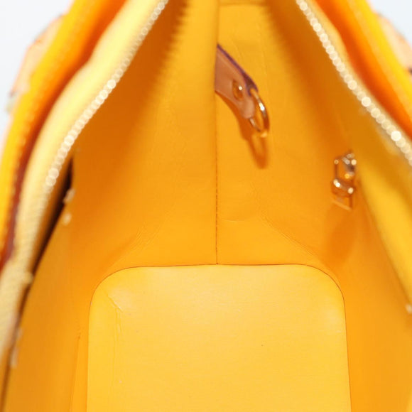 LOUIS VUITTON Monogram Vernis Houston Handtas Jaune M91121 LV Auth ep14944