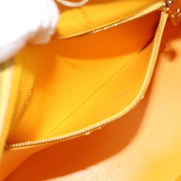 LOUIS VUITTON Monogram Vernis Houston Handtas Jaune M91121 LV Auth ep14944