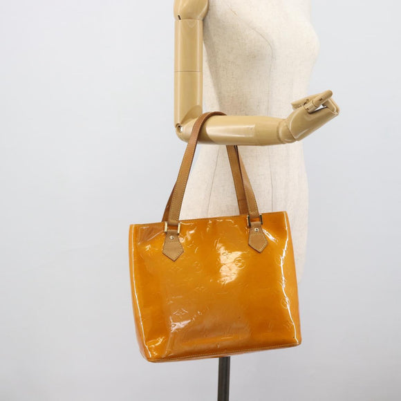 LOUIS VUITTON Monogram Vernis Houston Handtas Jaune M91121 LV Auth ep14944