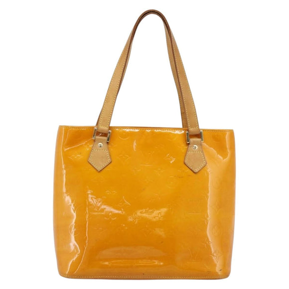 LOUIS VUITTON Monogram Vernis Houston Handtas Jaune M91121 LV Auth ep14944