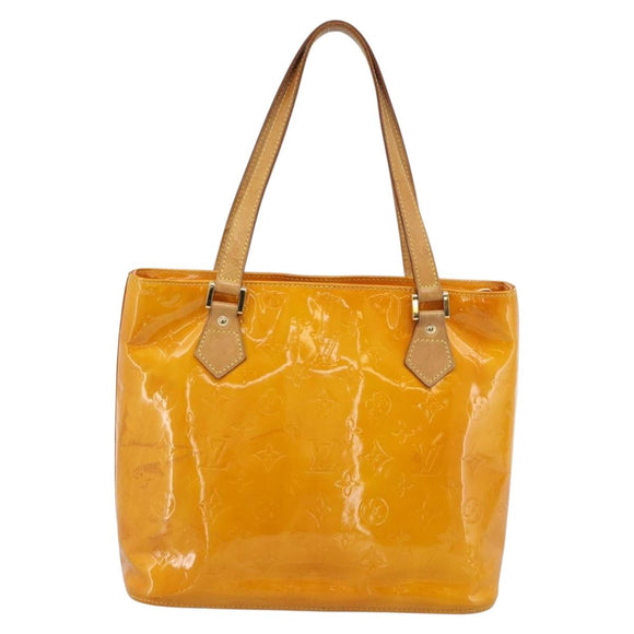 LOUIS VUITTON Monogram Vernis Houston Handtas Jaune M91121 LV Auth ep14944
