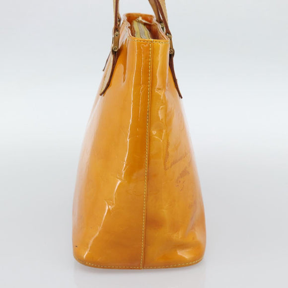 LOUIS VUITTON Monogram Vernis Houston Handtas Jaune M91121 LV Auth ep14944
