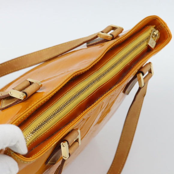 LOUIS VUITTON Monogram Vernis Houston Handtas Jaune M91121 LV Auth ep14944