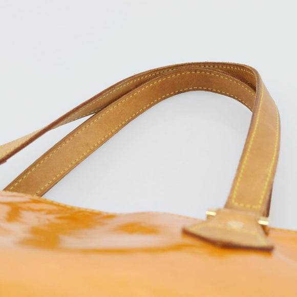 LOUIS VUITTON Monogram Vernis Houston Handtas Jaune M91121 LV Auth ep14944