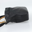 GUCCI Bamboo Hand Bag Leather 2way Black Gold 001 2058 1577 Auth ep14945-3