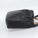 GUCCI Bamboo Hand Bag Leather 2way Black Gold 001 2058 1577 Auth ep14945-4