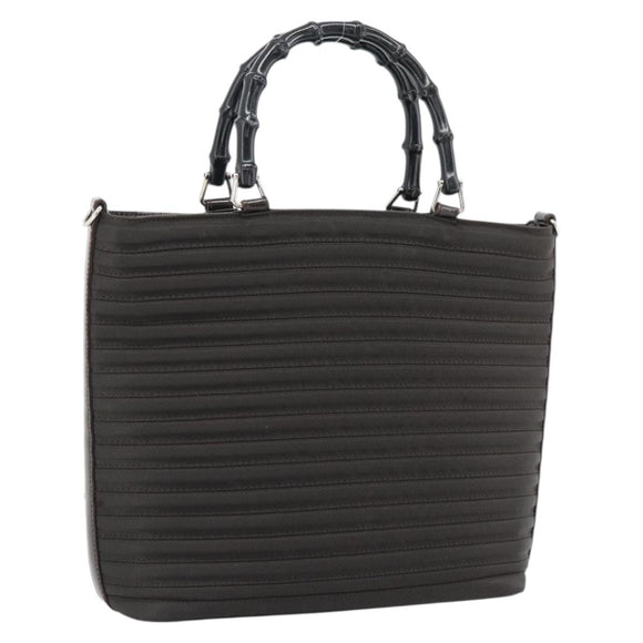 GUCCI Bamboo Hand Bag Canvas Brown Silver 000 1998 0588 Auth ep14949