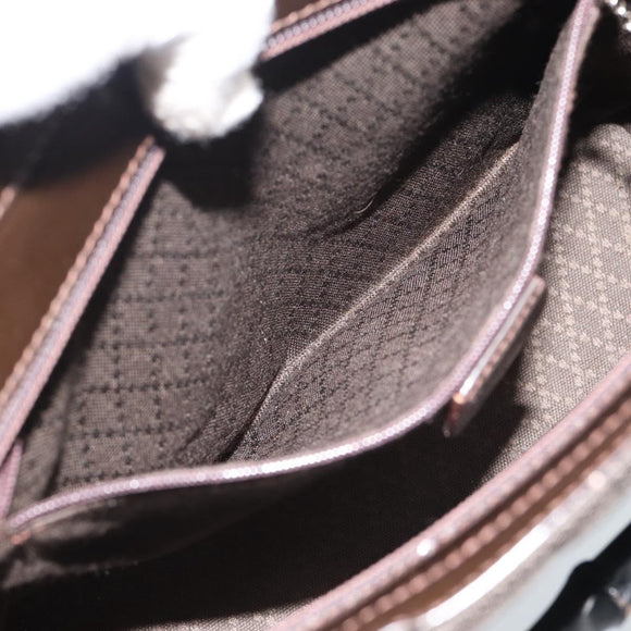 GUCCI Bamboo Hand Bag Canvas Brown Silver 000 1998 0588 Auth ep14949