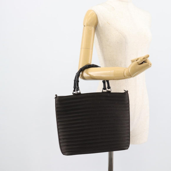 GUCCI Bamboo Hand Bag Canvas Brown Silver 000 1998 0588 Auth ep14949